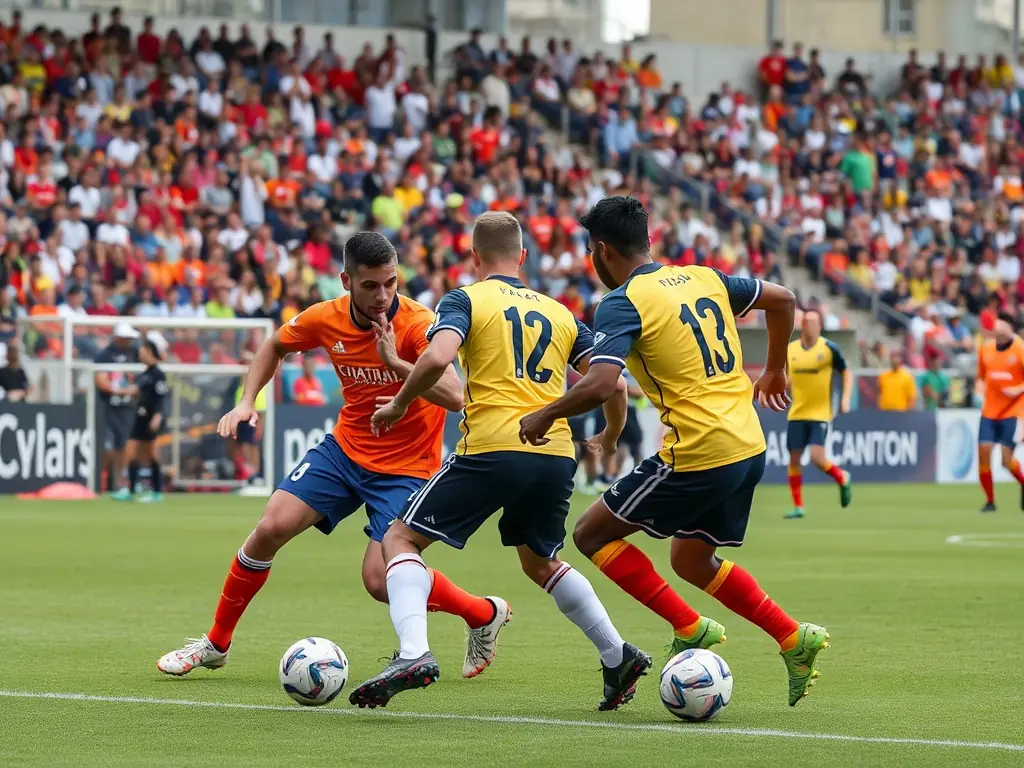An action shot of a sports team participating in a local tournament organized by OMCS, demonstrating teamwork and athleticism.